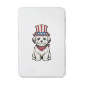 Patriotic Dog Vintage Engraving Vector Design_1 バスマット (正面縦)