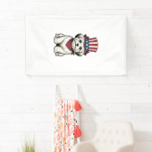 Patriotic Dog Vintage Engraving Vector Design_1 横断幕 (インサイチュ)