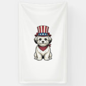 Patriotic Dog Vintage Engraving Vector Design_1 横断幕 (縦)