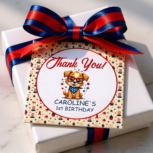 Patriotic Doggy Boy First Birthday フェイバータグ