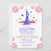 Patriotic Doodle Independence Day BBQ 招待状 (正面)