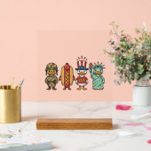 Patriotic Duck and Hot Dog Vintage Vector Shirt_1 アクリルサイン (ウェディング)