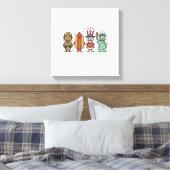 Patriotic Duck and Hot Dog Vintage Vector Shirt_1 キャンバスプリント (インサイチュ (寝室))