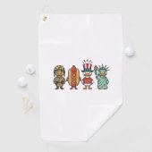 Patriotic Duck and Hot Dog Vintage Vector Shirt_1 ゴルフタオル (インサイチュ)