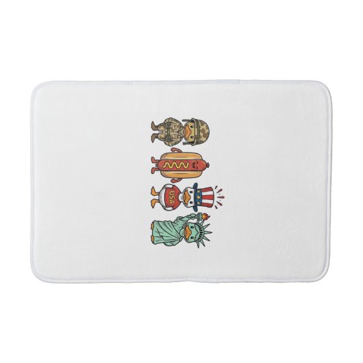 Patriotic Duck and Hot Dog Vintage Vector Shirt_1 バスマット (正面)