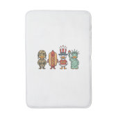 Patriotic Duck and Hot Dog Vintage Vector Shirt_1 バスマット (正面縦)