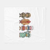 Patriotic Duck and Hot Dog Vintage Vector Shirt_1 フリースブランケット (正面(横))