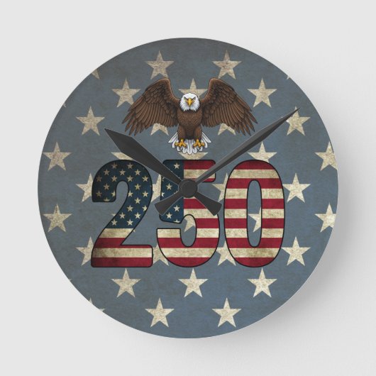 Patriotic Eagle 250 USA Semiquincentennial ラウンド壁時計 (正面)