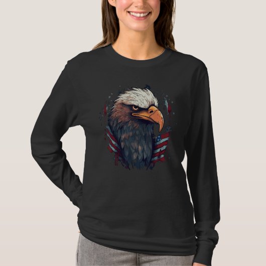 Patriotic Eagle 4th Of July Tシャツ (正面)