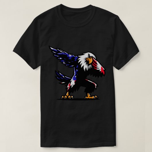 Patriotic Eagle 7月4日アメリカ合衆国お祝いメンズ Tシャツ (デザイン正面)