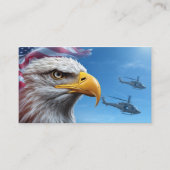 Patriotic Eagle & American Flag with Helicopters 名刺 (正面)