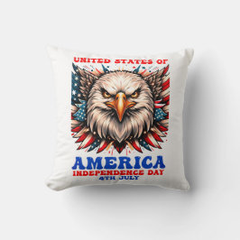Patriotic Eagle Americana Throw Pillow クッション