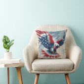 Patriotic Eagle Art Throw Pillow クッション (椅子)
