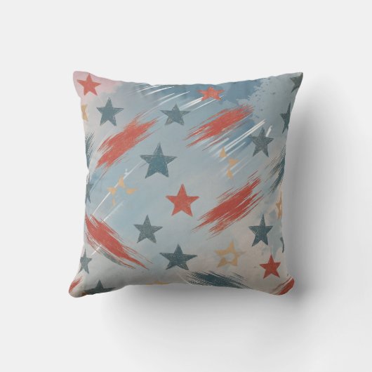 Patriotic Eagle Art Throw Pillow クッション (裏面)