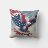 Patriotic Eagle Art Throw Pillow クッション (正面)