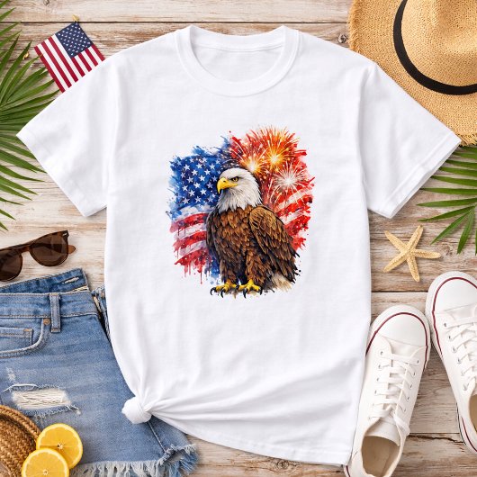 Patriotic Eagle Fireworks Tシャツ