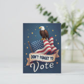 Patriotic Eagle Flag Vote ポストカード (スタンド正面)