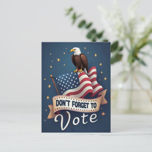 Patriotic Eagle Flag Vote ポストカード (スタンド正面)