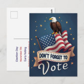 Patriotic Eagle Flag Vote ポストカード (正面/裏面)