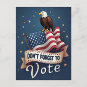 Patriotic Eagle Flag Vote ポストカード (正面)