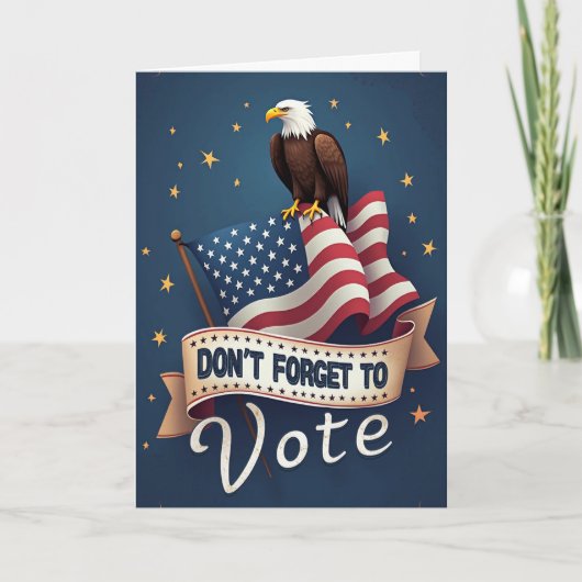 Patriotic Eagle Flag Vote Reminder カード (正面)
