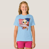 Patriotic Eagle GOD BLESS AMERICA flag, USA 🦅🇺🇸 Tシャツ (正面フル)