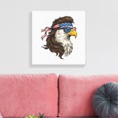 Patriotic Eagle Mullet Vintage Engraving Vector De キャンバスプリント (インサイチュ (リビング))