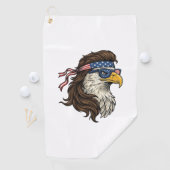 Patriotic Eagle Mullet Vintage Engraving Vector De ゴルフタオル (インサイチュ)