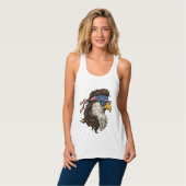 Patriotic Eagle Mullet Vintage Engraving Vector De タンクトップ (正面フル)