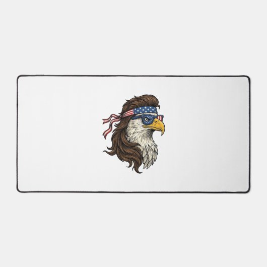 Patriotic Eagle Mullet Vintage Engraving Vector De デスクマット (正面)