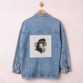 Patriotic Eagle Mullet Vintage Engraving Vector De デニムジャケット (ハンガー)