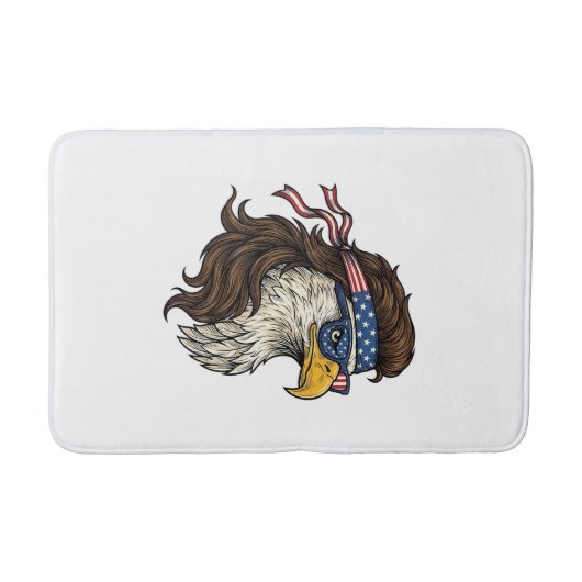 Patriotic Eagle Mullet Vintage Engraving Vector De バスマット (正面)