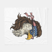 Patriotic Eagle Mullet Vintage Engraving Vector De フリースブランケット (正面(横))