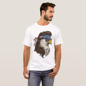 Patriotic Eagle Mullet Vintage Engraving Vector De Tシャツ (正面フル)