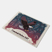Patriotic Eagle Personalized Address Number Custom ドアマット (アングル)