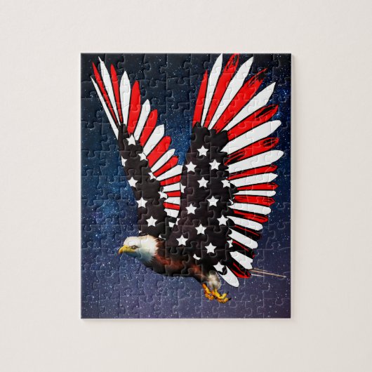 Patriotic Eagle Puzzle – American Flag Wings on St ジグソーパズル (縦)