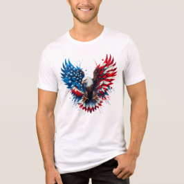 Patriotic Eagle T-Shirt – American Flag Wings Art  トライブレンドＴシャツ