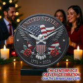 Patriotic Eagle United States ラージ壁時計