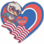 patriotic eagle USA Custom-Cut Vinyl Sticker シール (正面)