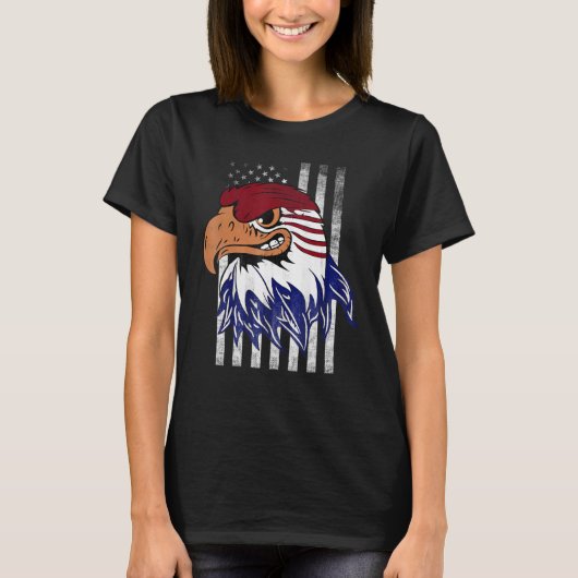 Patriotic Eagle Usa Merica 7月American Flの4th Tシャツ (正面)
