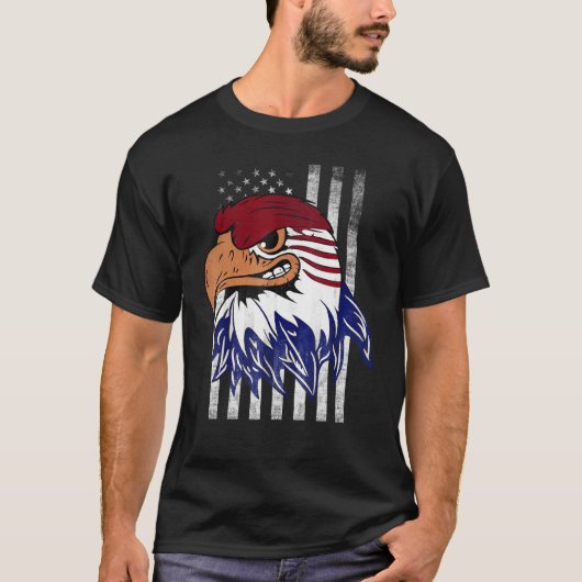 Patriotic Eagle Usa Merica 7月American Flの4th Tシャツ (正面)