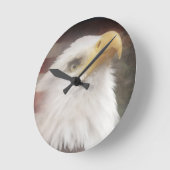 Patriotic Eagle Wall Clock – American Decor ラウンド壁時計 (傾斜)