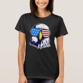 Patriotic Eagle with Sunglasses Fourth Of July Men Tシャツ (正面)