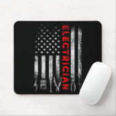 Patriotic Electrician American Flag Fathers Day  マウスパッド (マウス)