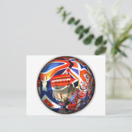 Patriotic England Londonコラージュのアートアクセサリー ポストカード (スタンド正面)