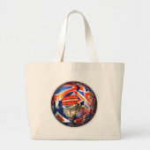 Patriotic England Londonコラージュのアートアクセサリー ラージトートバッグ (正面)
