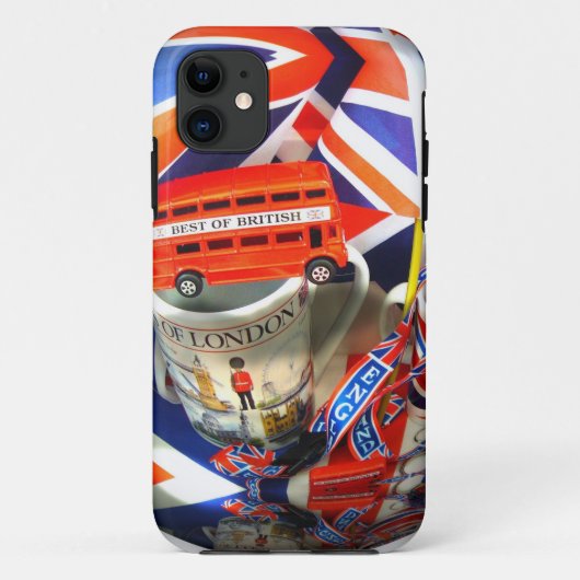 Patriotic England Londonコラージュのアートアクセサリー Case-Mate iPhoneケース (裏面)