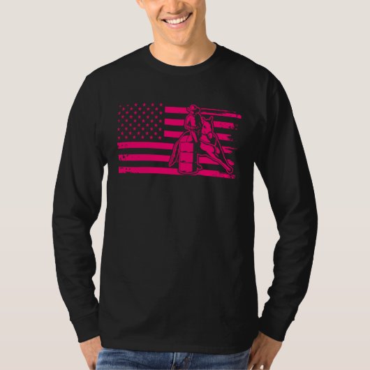 Patriotic Equestrian 4th Of July American Flag Bar Tシャツ (正面)