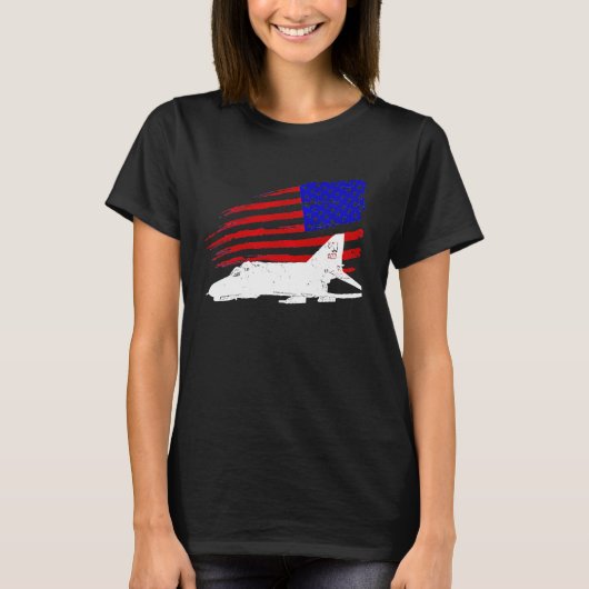 Patriotic F 4 PHANTOM McDonnell Douglas America fl Tシャツ (正面)
