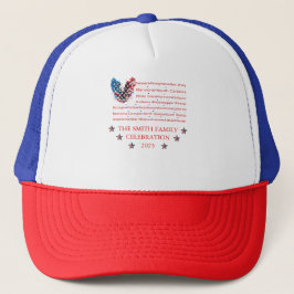 Patriotic Family Hat – Custom Eagle & State Names キャップ